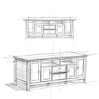 Meuble TV/Média WYNDENHALL Norfolk en BOIS MASSIF de 72 pouces de large pour téléviseurs jusqu'à 80 pouces - 72 L x 17,5 P x 26 H