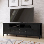 Meuble TV/Média WYNDENHALL Norfolk en BOIS MASSIF de 72 pouces de large pour téléviseurs jusqu'à 80 pouces - 72 L x 17,5 P x 26 H