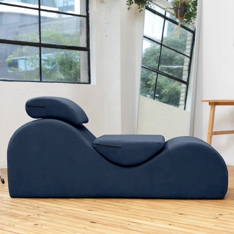 Chaise longue en forme de S, polyester, noyau en mousse, yoga/étirements/massage, 1 place, 5 coloris