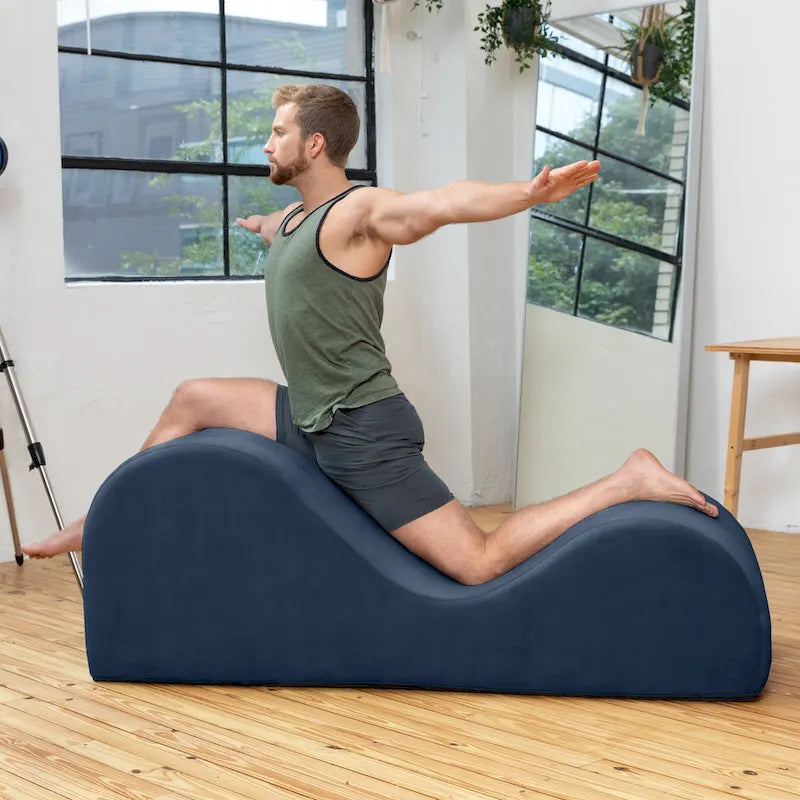 Chaise longue en forme de S, polyester, noyau en mousse, yoga/étirements/massage, 1 place, 5 coloris