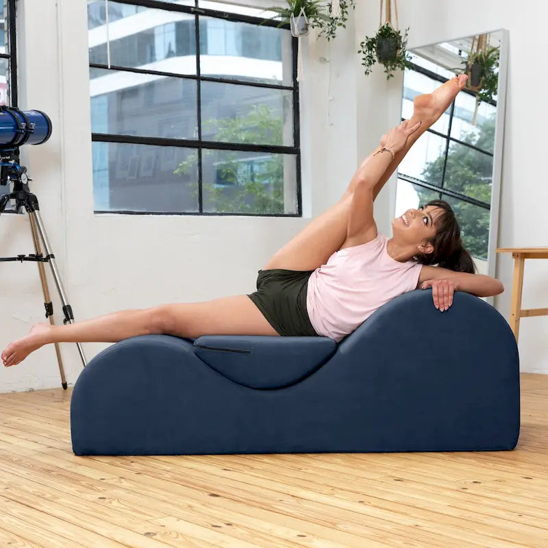 Chaise longue en forme de S, polyester, noyau en mousse, yoga/étirements/massage, 1 place, 5 coloris