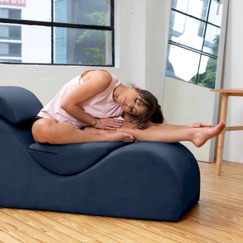 Chaise longue en forme de S, polyester, noyau en mousse, yoga/étirements/massage, 1 place, 5 coloris