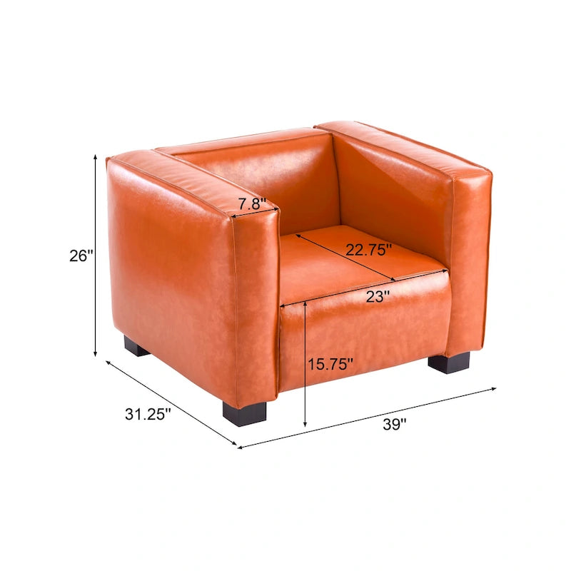 Fauteuil Club en Similicuir Goyette