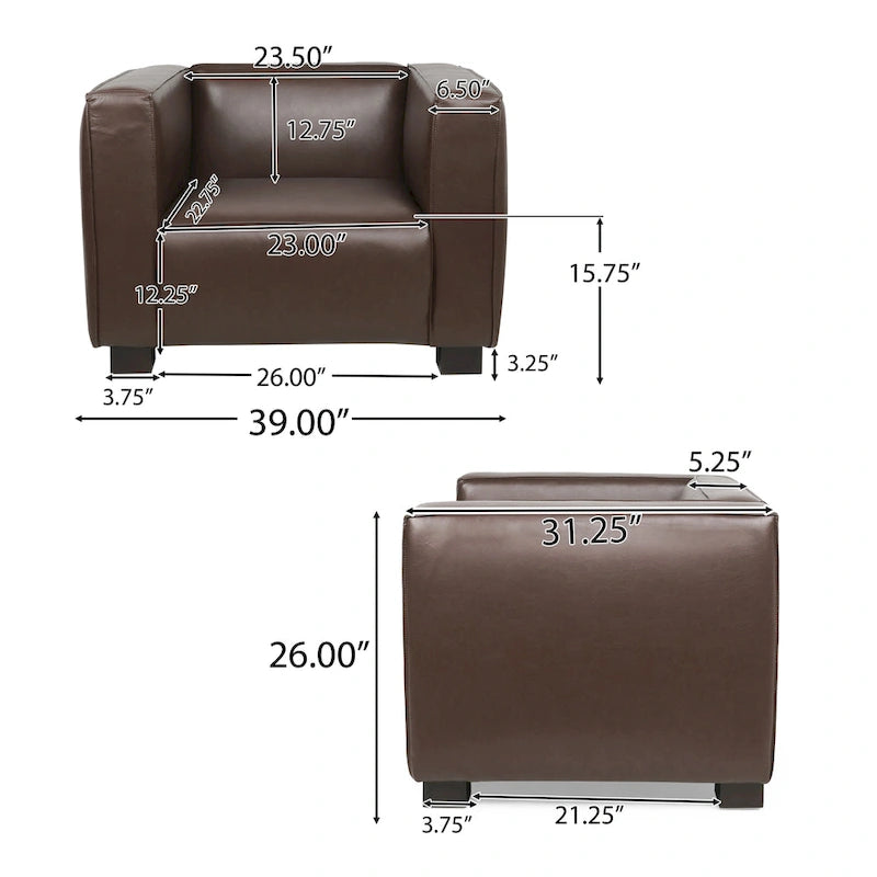 Fauteuil Club en Similicuir Goyette