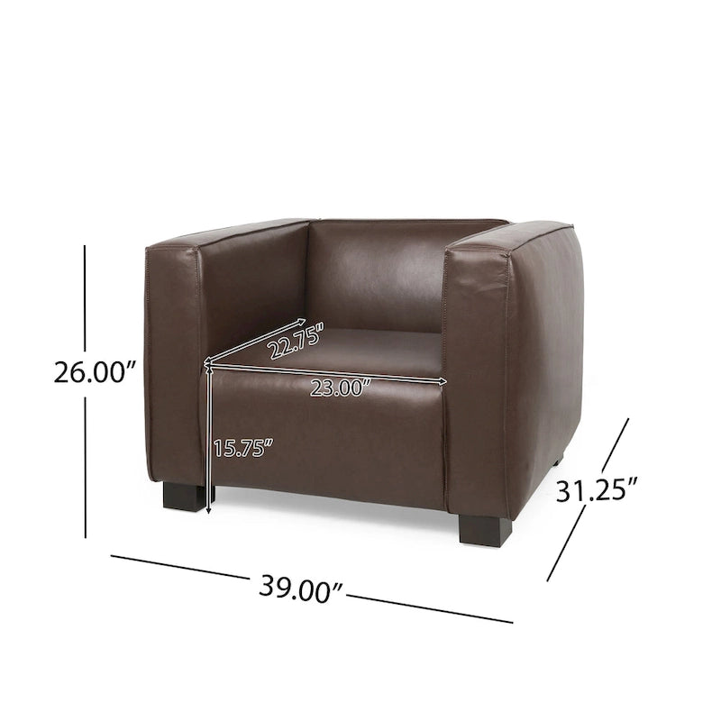 Fauteuil Club en Similicuir Goyette