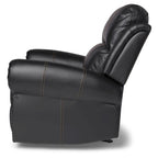 Fauteuil club relax planeur en cuir PU, marron/noir, surpiqûres contrastantes, 1 place