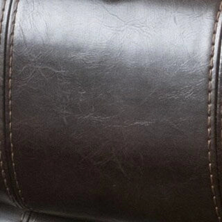 Fauteuil club relax planeur en cuir PU, marron/noir, surpiqûres contrastantes, 1 place