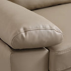 Canapé réversible avec méridienne, tissu suédine, pieds en métal, ressorts hélicoïdaux, marron clair/marron/gris/bleu/beige