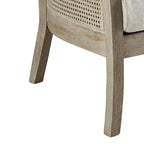 Fauteuil d'appoint en rotin, crème/beige/noir, cadre en bois, style ferme, 1 place