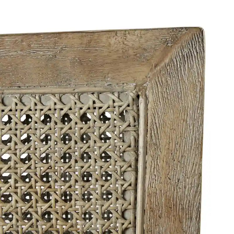 Fauteuil d'appoint en rotin, crème/beige/noir, cadre en bois, style ferme, 1 place