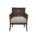 Fauteuil d'appoint en rotin, crème/beige/noir, cadre en bois, style ferme, 1 place