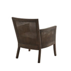 Fauteuil d'appoint en rotin, crème/beige/noir, cadre en bois, style ferme, 1 place