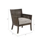 Fauteuil d'appoint en rotin, crème/beige/noir, cadre en bois, style ferme, 1 place