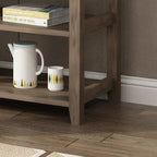 Console, Brun/Beige lavé, 4 tiroirs et 2 étagères, MDF, 119 cm