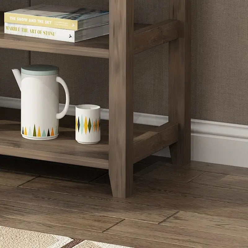 Console, Brun/Beige lavé, 4 tiroirs et 2 étagères, MDF, 119 cm