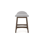 Tabouret de bar hauteur comptoir, lot de 2, style Mid-Century, polyester, coussin en mousse, structure en bois massif, 2 places, anthracite/sarcelle/gris/jaune
