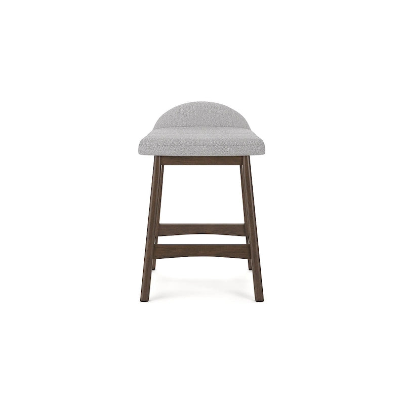 Tabouret de bar hauteur comptoir, lot de 2, style Mid-Century, polyester, coussin en mousse, structure en bois massif, 2 places, anthracite/sarcelle/gris/jaune