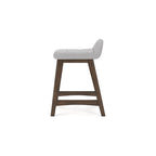 Tabouret de bar hauteur comptoir, lot de 2, style Mid-Century, polyester, coussin en mousse, structure en bois massif, 2 places, anthracite/sarcelle/gris/jaune