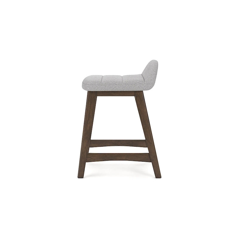 Tabouret de bar hauteur comptoir, lot de 2, style Mid-Century, polyester, coussin en mousse, structure en bois massif, 2 places, anthracite/sarcelle/gris/jaune