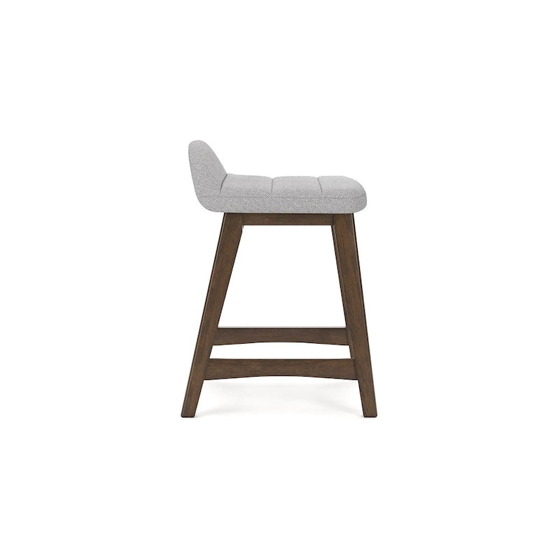 Tabouret de bar hauteur comptoir, lot de 2, style Mid-Century, polyester, coussin en mousse, structure en bois massif, 2 places, anthracite/sarcelle/gris/jaune