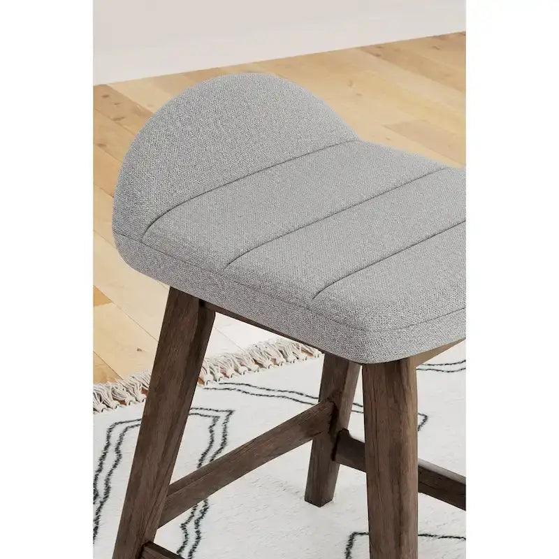 Tabouret de bar hauteur comptoir, lot de 2, style Mid-Century, polyester, coussin en mousse, structure en bois massif, 2 places, anthracite/sarcelle/gris/jaune