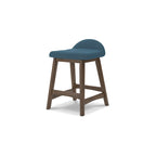 Tabouret de bar hauteur comptoir, lot de 2, style Mid-Century, polyester, coussin en mousse, structure en bois massif, 2 places, anthracite/sarcelle/gris/jaune
