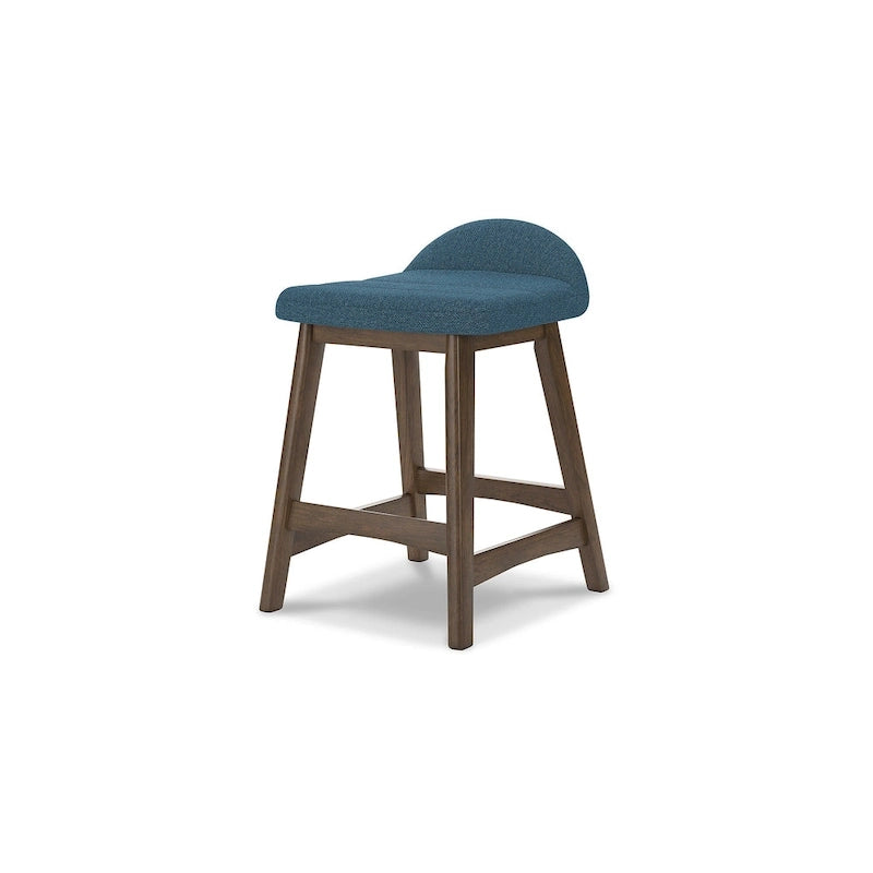 Tabouret de bar hauteur comptoir, lot de 2, style Mid-Century, polyester, coussin en mousse, structure en bois massif, 2 places, anthracite/sarcelle/gris/jaune