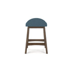 Tabouret de bar hauteur comptoir, lot de 2, style Mid-Century, polyester, coussin en mousse, structure en bois massif, 2 places, anthracite/sarcelle/gris/jaune