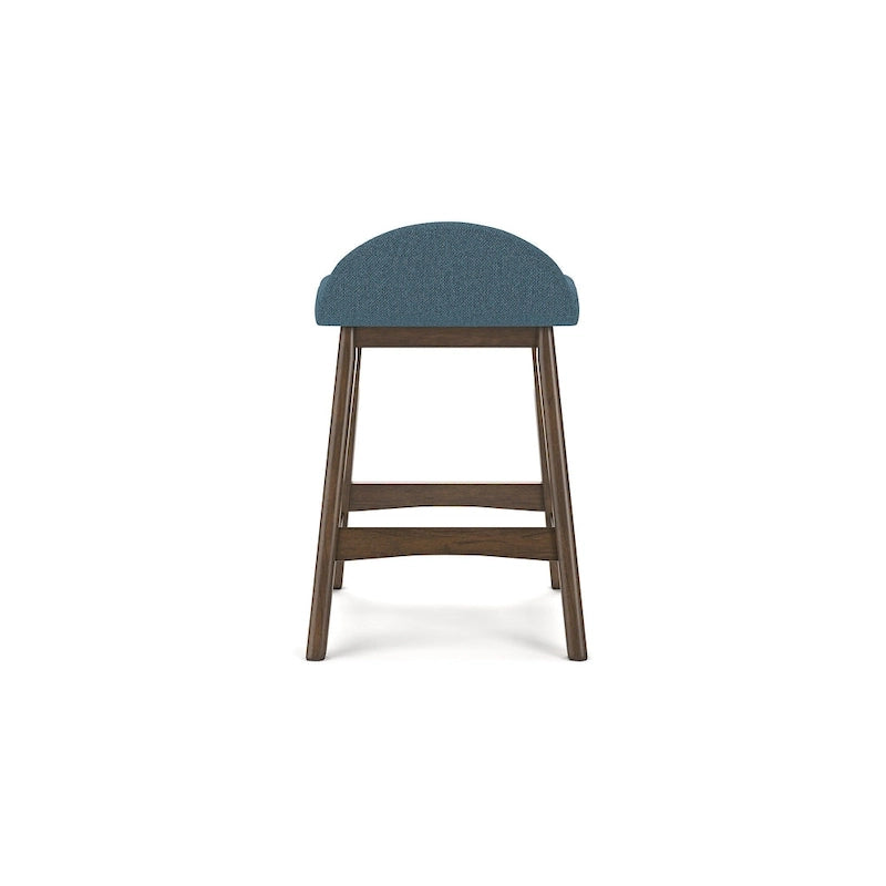 Tabouret de bar hauteur comptoir, lot de 2, style Mid-Century, polyester, coussin en mousse, structure en bois massif, 2 places, anthracite/sarcelle/gris/jaune