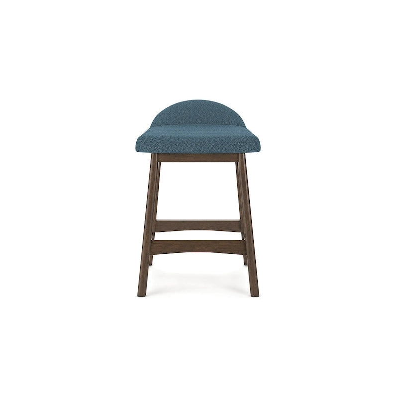 Tabouret de bar hauteur comptoir, lot de 2, style Mid-Century, polyester, coussin en mousse, structure en bois massif, 2 places, anthracite/sarcelle/gris/jaune