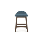 Tabouret de bar hauteur comptoir, lot de 2, style Mid-Century, polyester, coussin en mousse, structure en bois massif, 2 places, anthracite/sarcelle/gris/jaune