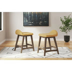 Tabouret de bar hauteur comptoir, lot de 2, style Mid-Century, polyester, coussin en mousse, structure en bois massif, 2 places, anthracite/sarcelle/gris/jaune