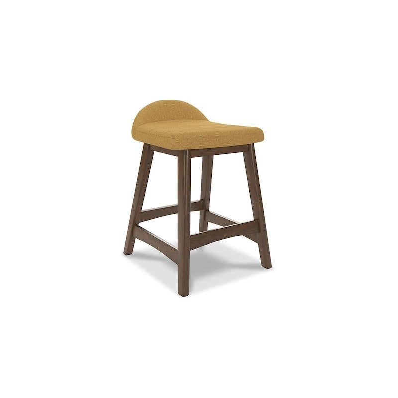 Tabouret de bar hauteur comptoir, lot de 2, style Mid-Century, polyester, coussin en mousse, structure en bois massif, 2 places, anthracite/sarcelle/gris/jaune