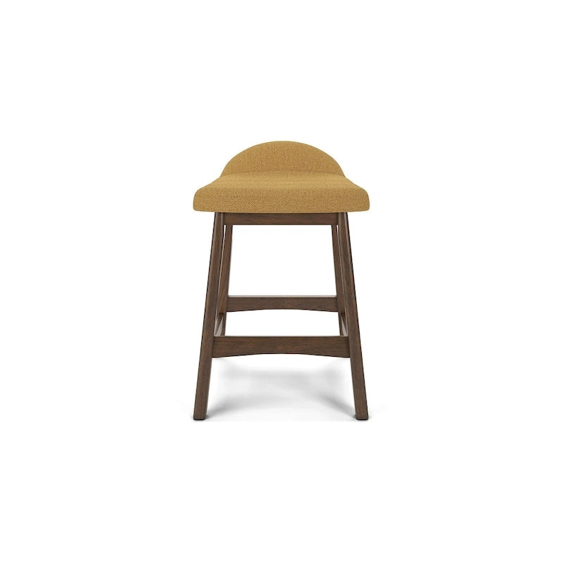 Tabouret de bar hauteur comptoir, lot de 2, style Mid-Century, polyester, coussin en mousse, structure en bois massif, 2 places, anthracite/sarcelle/gris/jaune