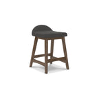 Tabouret de bar hauteur comptoir, lot de 2, style Mid-Century, polyester, coussin en mousse, structure en bois massif, 2 places, anthracite/sarcelle/gris/jaune