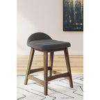 Tabouret de bar hauteur comptoir, lot de 2, style Mid-Century, polyester, coussin en mousse, structure en bois massif, 2 places, anthracite/sarcelle/gris/jaune