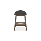 Tabouret de bar hauteur comptoir, lot de 2, style Mid-Century, polyester, coussin en mousse, structure en bois massif, 2 places, anthracite/sarcelle/gris/jaune