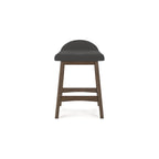 Tabouret de bar hauteur comptoir, lot de 2, style Mid-Century, polyester, coussin en mousse, structure en bois massif, 2 places, anthracite/sarcelle/gris/jaune