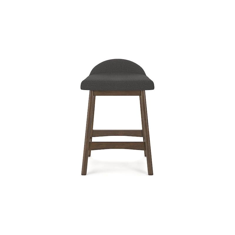 Tabouret de bar hauteur comptoir, lot de 2, style Mid-Century, polyester, coussin en mousse, structure en bois massif, 2 places, anthracite/sarcelle/gris/jaune