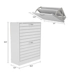 Meuble à chaussures à 2 tiroirs, tiroirs basculants, MDF étanche, 8 à 12 paires, 56,9 cm L x 23,9 cm P x 74,9 cm H, chêne foncé/chêne gris/blanc/bois