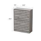 Meuble à chaussures à 2 tiroirs, tiroirs basculants, MDF étanche, 8 à 12 paires, 56,9 cm L x 23,9 cm P x 74,9 cm H, chêne foncé/chêne gris/blanc/bois