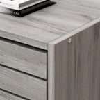 Meuble à chaussures à 2 tiroirs, tiroirs basculants, MDF étanche, 8 à 12 paires, 56,9 cm L x 23,9 cm P x 74,9 cm H, chêne foncé/chêne gris/blanc/bois