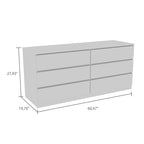 Commode 6 tiroirs, Noir/Blanc/Gris clair/Chêne clair, Glissières métalliques, Moderne