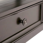 Console 3 tiroirs et 2 étagères, marron/beige délavé, vintage, MDF, 119 cm