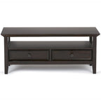 Console 3 tiroirs et 2 étagères, marron/beige délavé, vintage, MDF, 119 cm