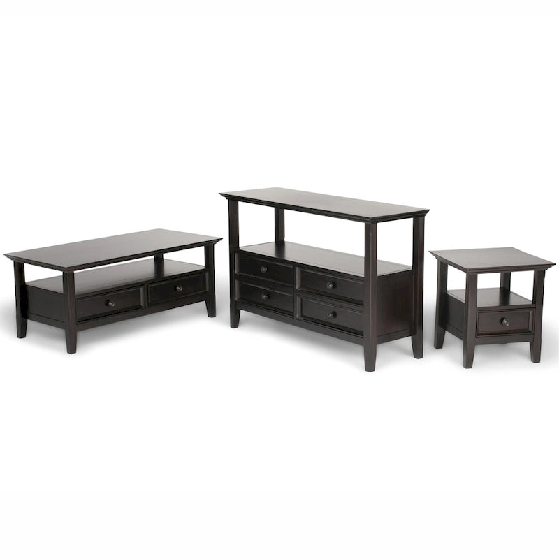 Console 3 tiroirs et 2 étagères, marron/beige délavé, vintage, MDF, 119 cm