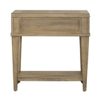 Table d'appoint avec tiroir et étagère inférieure, finition grès, bois d'hévéa et placage de chêne, 47 cm (L) x 61 cm (H)