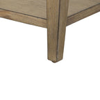 Table d'appoint avec tiroir et étagère inférieure, finition grès, bois d'hévéa et placage de chêne, 47 cm (L) x 61 cm (H)