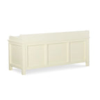 Banc de rangement capitonné avec portes coulissantes, bois et métal, blanc, standard, 45"L x 21"H, 1 place