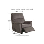 Fauteuil inclinable gris traditionnel Zero Wall